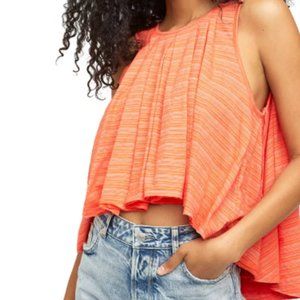 Free People Turn It Up Tank Orange Tunic Large NWT